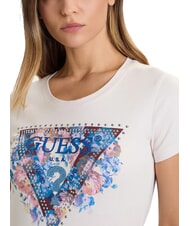 GUESS SS CN PEONY TRIANGLE T-shirt manica corta con stampa muted stone - T-shirt e Top Donna - 3