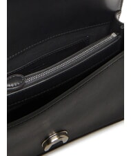 PINKO LOVE ONE CLASSIC Borsa mini in pelle a tracolla nero-old silver - Borse Donna - 4