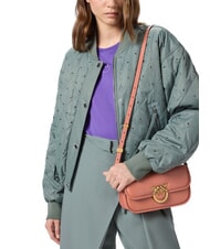 PINKO LOVE BOX Borsetta a tracolla, in pelle marrone aragona-antique gold - Borse Donna - 5