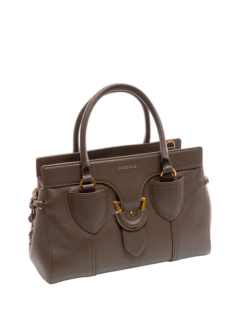 YORK Borsa a mano in pelle martellata fondant brown - Borse Donna