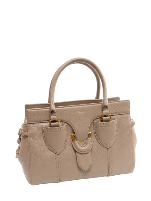YORK Borsa a mano in pelle martellata warm taupe - Borse Donna