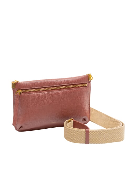 HYLE Borsa piatta piccola in pelle a tracolla brandy - Borse Donna