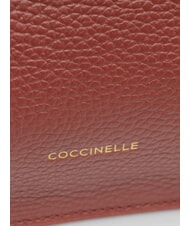 COCCINELLE HYLE Borsa piatta piccola in pelle a tracolla brandy - Borse Donna - 5