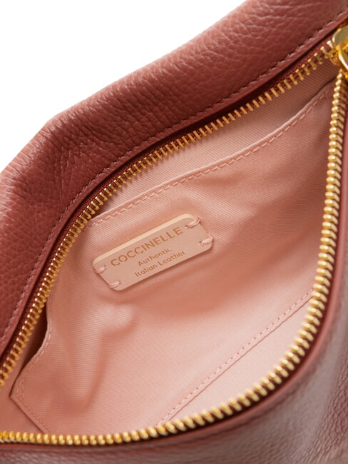 HYLE Borsa piatta piccola in pelle a tracolla brandy - Borse Donna