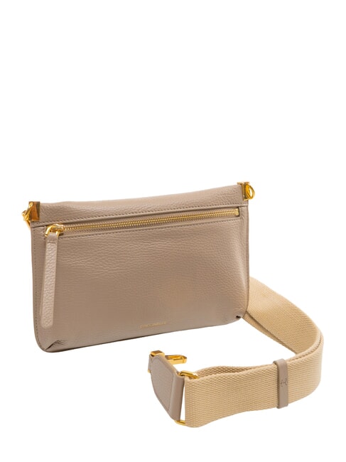 HYLE Borsa piatta piccola in pelle a tracolla warm taupe - Borse Donna