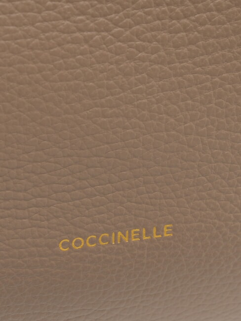 HYLE Borsa piatta piccola in pelle a tracolla warm taupe - Borse Donna