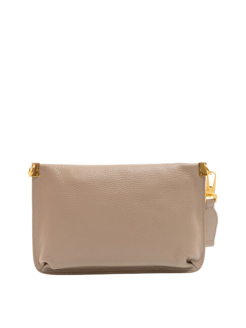 HYLE Borsa piatta piccola in pelle a tracolla warm taupe - Borse Donna