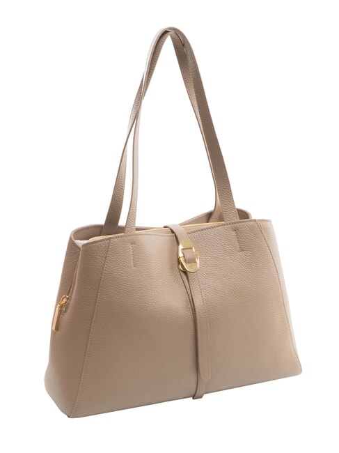 CHARA Borsa a spalla in pelle warm taupe - Borse Donna