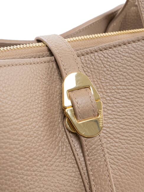 CHARA Borsa a spalla in pelle warm taupe - Borse Donna