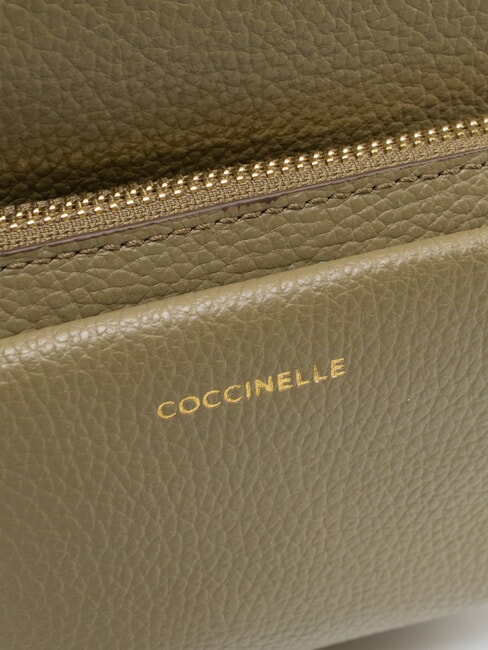 JEN Zaino rotondo in pelle con tasca laurel green - Borse Donna