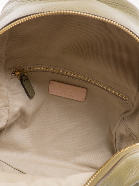 JEN Zaino rotondo in pelle con tasca laurel green - Borse Donna