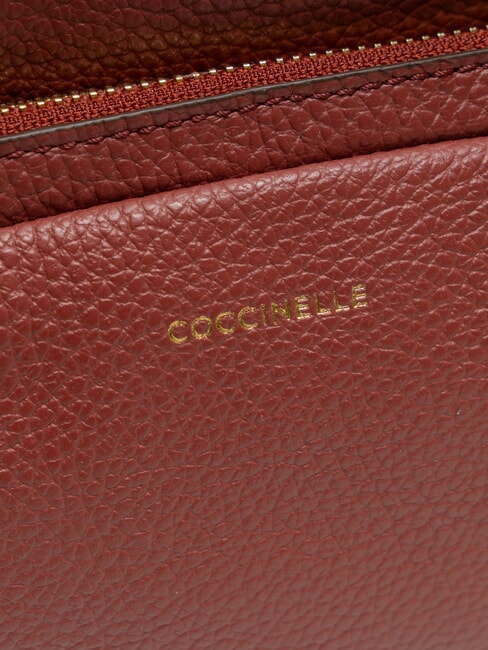 JEN Zaino rotondo in pelle con tasca brandy - Borse Donna