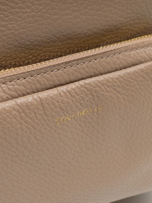 JEN Zaino rotondo in pelle con tasca warm taupe - Borse Donna