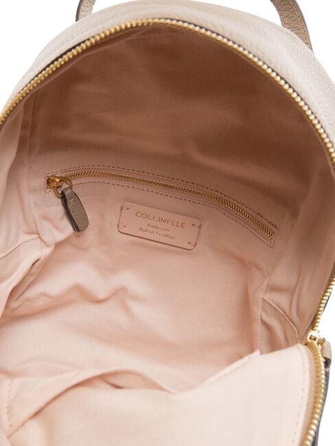 JEN Zaino rotondo in pelle con tasca warm taupe - Borse Donna