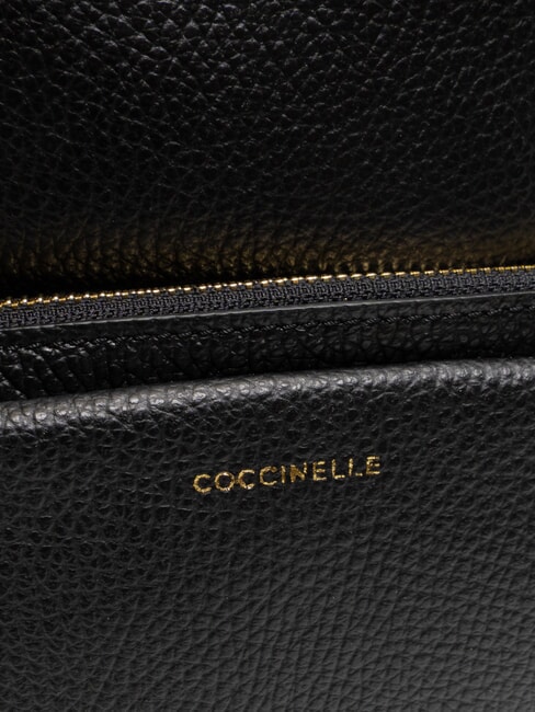 JEN Zaino rotondo in pelle con tasca Nero - Borse Donna