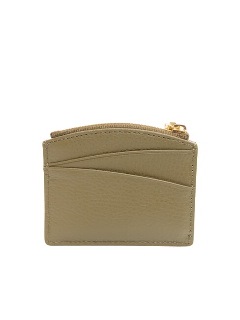 ROUNDED PRINTED Portacarte piccolo in pelle con zip laurel green - Portafogli Donna