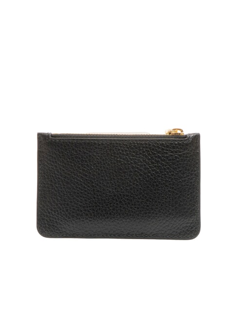 ROUNDED PRINTED Portacarte piatto in pelle con zip Nero - Portafogli Donna