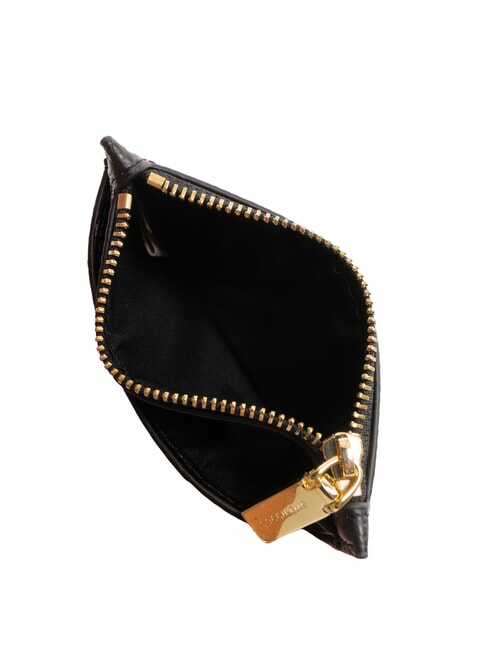 ROUNDED PRINTED Portacarte piatto in pelle con zip Nero - Portafogli Donna