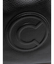 COCCINELLE CALLISTO Borsa shopping in pelle logo rilievo Nero - Borse Donna - 6