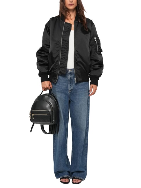 ZIPLINE Zaino tondo con tasca Nero - Borse Donna