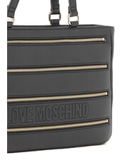 LOVE MOSCHINO ZIPLINE Borsa shopping a spalla Nero - Borse Donna - 3