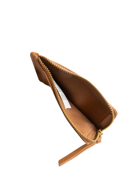 BASIC Portacarte grande in pelle con zip cognac - Portafogli Uomo