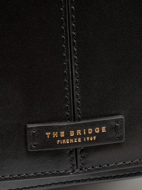 FAENTINA Borsa a tracolla grande in pelle Nero Oro - Borse Donna