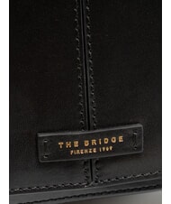 THE BRIDGE FAENTINA Borsa a tracolla grande in pelle Nero Oro - Borse Donna - 3