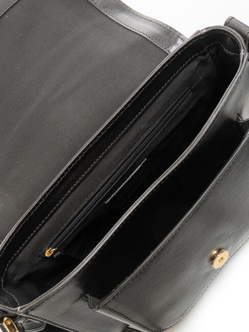 FAENTINA Borsa a tracolla grande in pelle Nero Oro - Borse Donna