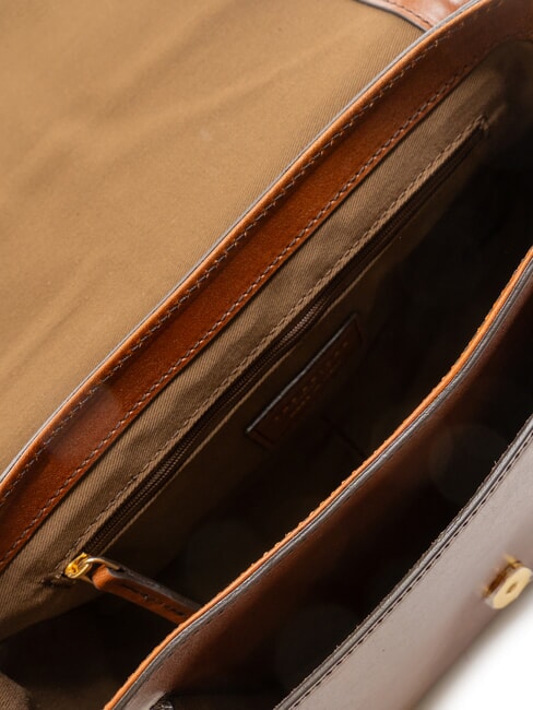 FAENTINA Borsa a tracolla grande in pelle MARRONE - Borse Donna