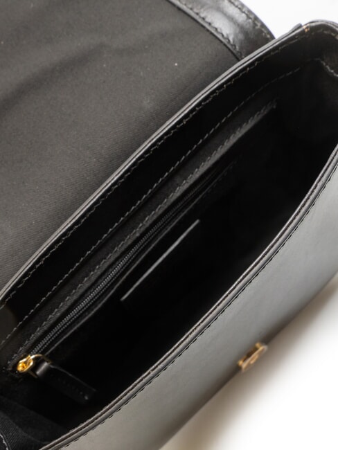 FAENTINA Mini postina in pelle Nero Oro - Borse Donna