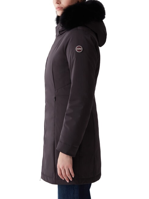 PURENESS Giacca lunga imbottita con cappuccio black - Piumini Donna