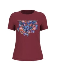 GUESS SS CN PEONY TRIANGLE T-shirt manica corta con stampa vino - T-shirt e Top Donna - 3