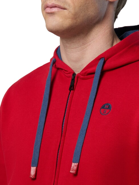 LOGO Felpa full zip con cappuccio red lava - Felpe Uomo