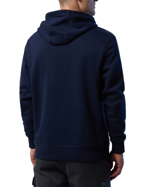 ROUND LOGO Felpa in cotone con cappuccio navy blue - Felpe Uomo