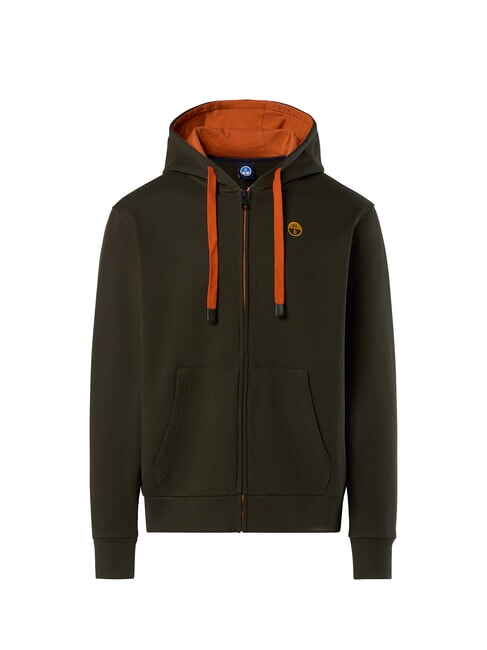 LOGO Felpa full zip con cappuccio forest green - Felpe Uomo
