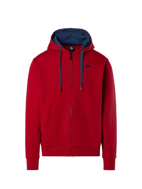 LOGO Felpa full zip con cappuccio red lava - Felpe Uomo