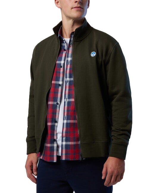 LOGO Felpa full zip forest green - Felpe Uomo