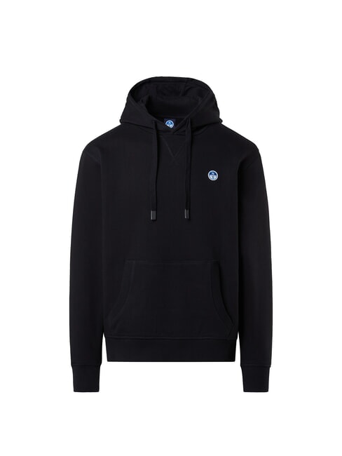 ROUND LOGO Felpa in cotone con cappuccio black - Felpe Uomo