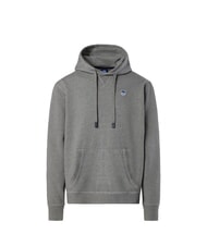 NORTH SAILS ROUND LOGO Felpa in cotone con cappuccio medium grey melange - Felpe Uomo - 4