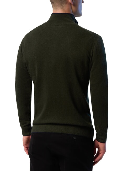 N|S Maglione collo alto mezza zip forest green - Maglie Uomo