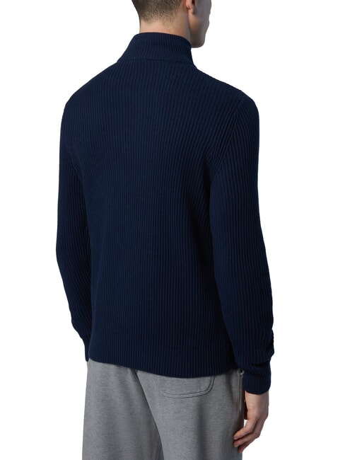 N|S Maglione collo alto a coste mezza zip navy blue - Maglie Uomo