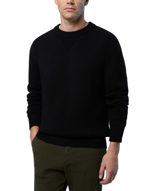 N|S Maglione a girocollo in cotone black - Maglie Uomo