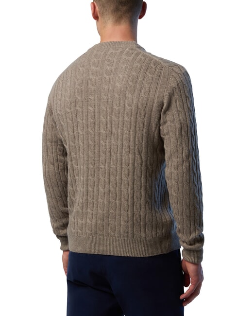 N|S Maglione girocollo a trecce fossil melange - Maglie Uomo