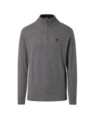 NORTH SAILS N|S Maglione collo alto mezza zip medium grey melange - Maglie Uomo - 4