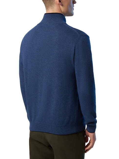 N|S Maglione collo alto mezza zip china blue melange - Maglie Uomo