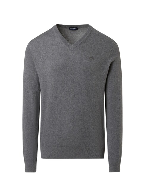 N|S Maglione con scollo a V medium grey melange - Maglie Uomo