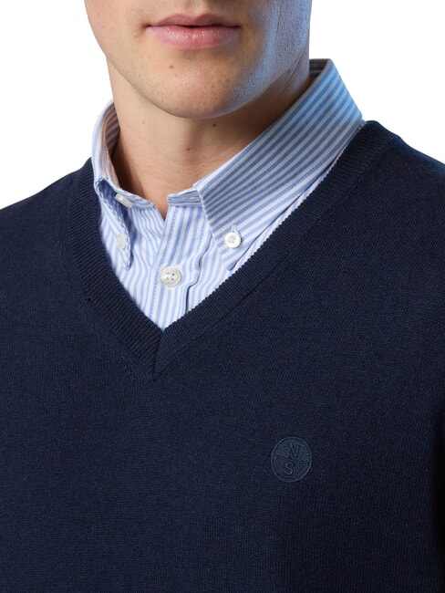 N|S Maglione con scollo a V navy blue - Maglie Uomo