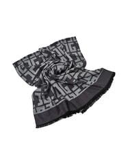 GAUDÌ ESTELLE Sciarpa sfrangiata logo all over grey - Sciarpe - 2