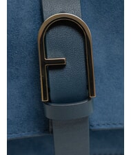 FURLA FLOW Borsa in pelle piccola con tracolla toni grigio blu - Borse Donna - 4